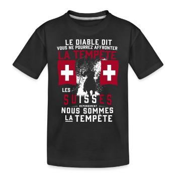 Tempête Suisses - T-shirt bio Premium Enfant - noir - Devant