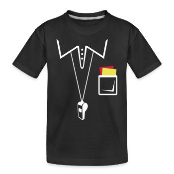 Schiedsrichter Trikot - Fußball - Kinder Premium Bio T-Shirt - Schwarz - Vorne