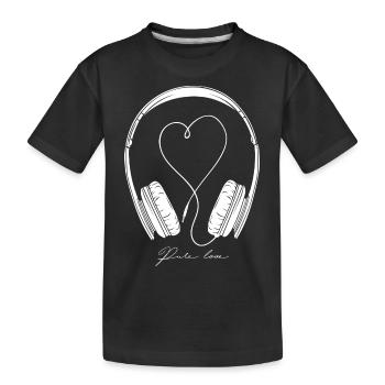 Pure Liebe - Musik liebe - Kopfhörer - DJdesign - Kinder Premium Bio T-Shirt - Schwarz - Vorne