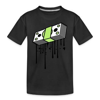 drop graffiti banknotes buendel dollar gettin - Kids' Premium Organic T-Shirt - black - Front