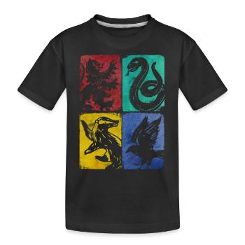 Harry Potter Houses Collage - Kids' Premium Organic T-Shirt - black - Front