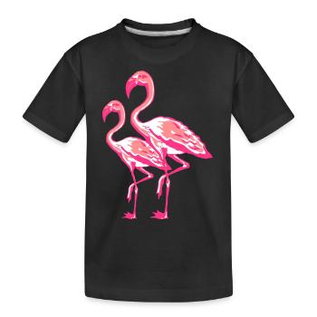 two flamingos - Kids' Premium Organic T-Shirt - black - Front