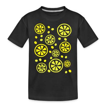 Lemon Lime Citrus Fruits - Kids' Premium Organic T-Shirt - black - Front