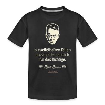 Karl Kraus Zitat zu Zweifelsfällen - Kinder Premium Bio T-Shirt - Schwarz - Vorne