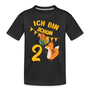 2 Geburtstag zweiten Geburtstag zum 2 Geburtstag - Kinder Premium Bio T-Shirt - Schwarz - Vorne
