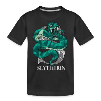 Harry Potter Slytherin Coat of Arms Monochrome - Kids' Premium Organic T-Shirt - black - Front