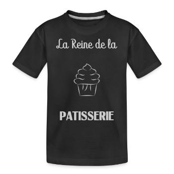GOURMANDE. PATISSERIE. HUMOUR. CUPCAKE. GATEAU - T-shirt bio Premium Enfant - noir - Devant