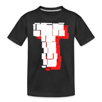 Carreaux blanc rouge t - T-shirt bio Premium Enfant - noir - Devant