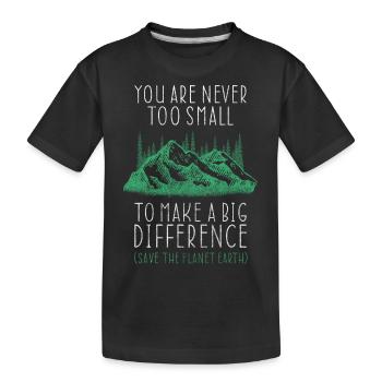 Naturschutz Planet Ozean - Kinder Premium Bio T-Shirt - Schwarz - Vorne