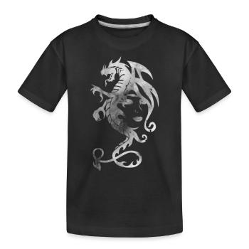 dragon tribal face - T-shirt bio Premium Enfant - noir - Devant