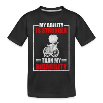 Disability Wheelchair driver sarcasm - Kids' Premium Organic T-Shirt - black - Front