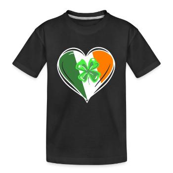 Saint-Patrick Coeur Cloverleaf - T-shirt bio Premium Enfant - noir - Devant