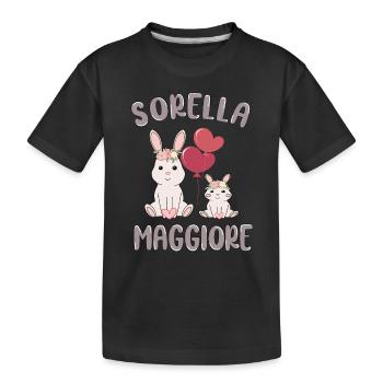 Sorella Maggiore Due Ragazze Coniglietto Bambina - Kids' Premium Organic T-Shirt - black - Front