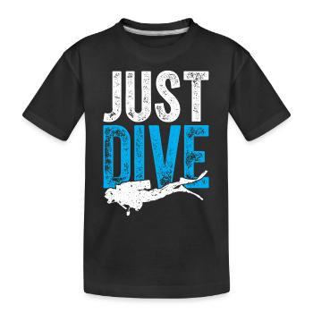 Just Dive - Kinder Premium Bio T-Shirt - Schwarz - Vorne