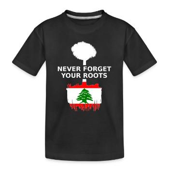 Libanon Never Forget Your Roots - Kinder Premium Bio T-Shirt - Schwarz - Vorne