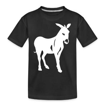 Donkey Esel - Kinder Premium Bio T-Shirt - Schwarz - Vorne