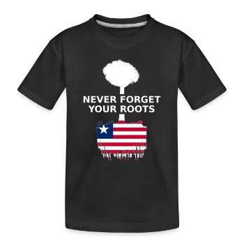 Liberia Never Forget Your Roots - Kinder Premium Bio T-Shirt - Schwarz - Vorne