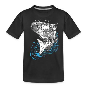Jumping fish - Kids' Premium Organic T-Shirt - black - Front