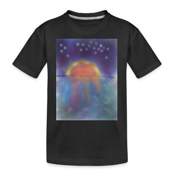 Sonnenuntergang mit Sternenhimmel - Kinder Premium Bio T-Shirt - Schwarz - Vorne