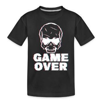 Game Over Glitch - Kinder Premium Bio T-Shirt - Schwarz - Vorne