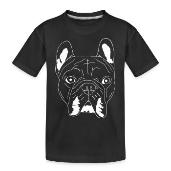 Französische Bulldogge - Kinder Premium Bio T-Shirt - Schwarz - Vorne