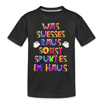 Halloween Spruch Design - Kinder Premium Bio T-Shirt - Schwarz - Vorne