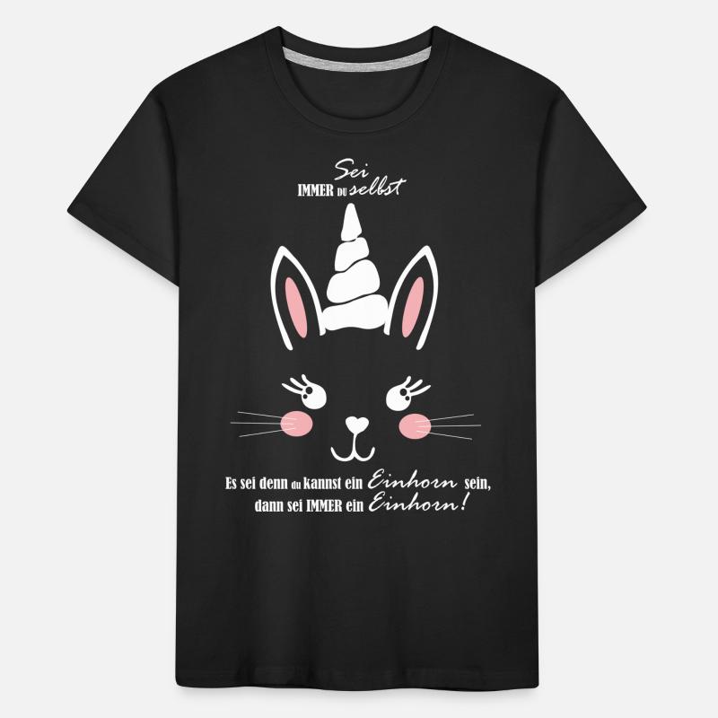 Hase oder Einhorn, oder ein Mischling -Unicorn Kinder Premium Bio T-Shirt