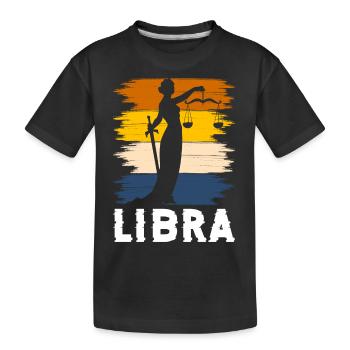 Waage Horoskop Konstellation - Kinder Premium Bio T-Shirt - Schwarz - Vorne