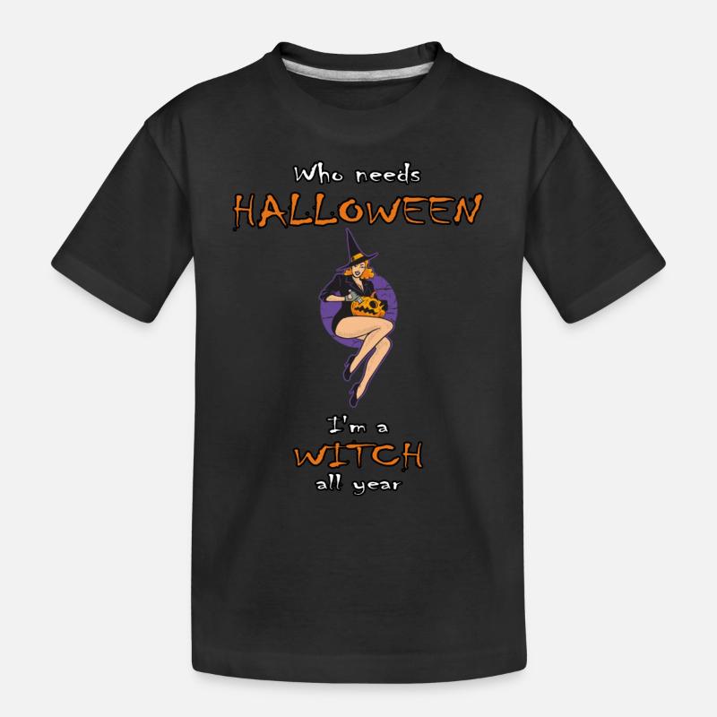 Cute Halloween Witch - Kinder Premium Bio T-Shirt - Schwarz