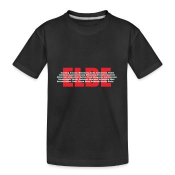 Elbe ein deutscher Fluss mit ihren Städten - Kinder Premium Bio T-Shirt - Schwarz - Vorne