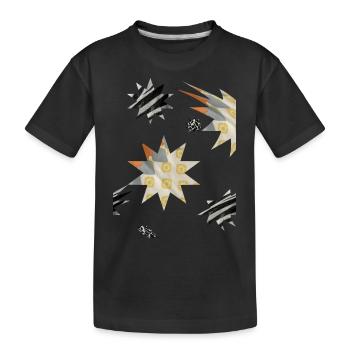 Abstract Star -Star by Eve Nord - Kids' Premium Organic T-Shirt - black - Front