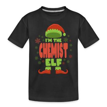 Chemiker Weihnachtself - Kinder Premium Bio T-Shirt - Schwarz - Vorne