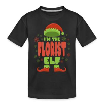 Florist Weihnachtself - Kinder Premium Bio T-Shirt - Schwarz - Vorne