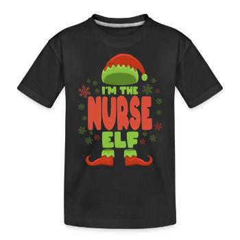 Infirmière lutine de Noël - T-shirt bio Premium Enfant - noir - Devant