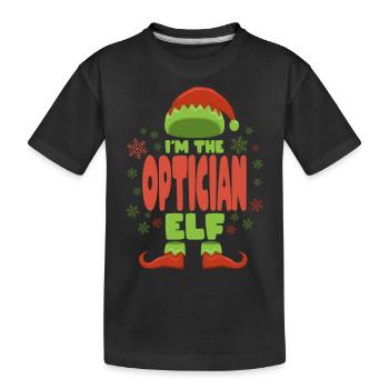 Optiker Weihnachtself - Kinder Premium Bio T-Shirt - Schwarz - Vorne