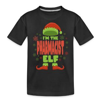 Apotheker Weihnachtself - Kinder Premium Bio T-Shirt - Schwarz - Vorne