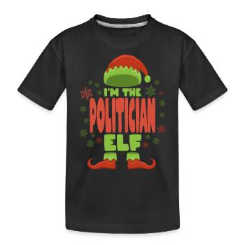 Politician Christmas Elf - Kids' Premium Organic T-Shirt - black - Front