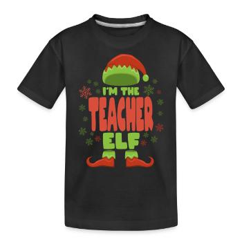 Professeur lutin de Noël - T-shirt bio Premium Enfant - noir - Devant