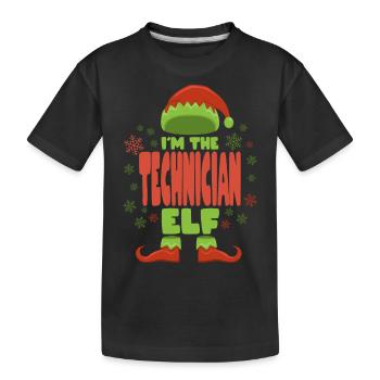 Techniker Weihnachtself - Kinder Premium Bio T-Shirt - Schwarz - Vorne