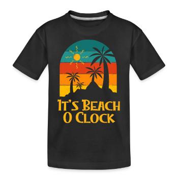 C’est la plage O Clock Vacances Voyage d’été Tropical - T-shirt bio Premium Enfant - noir - Devant