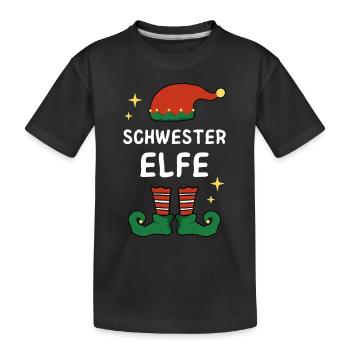 Schwester Elfe - Kinder Premium Bio T-Shirt - Schwarz - Vorne