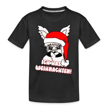 Comicstyle Alpakamotiv - Weihnachten ohne mich - Kinder Premium Bio T-Shirt - Schwarz - Vorne
