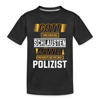Polizist, einer der schlausten Männer der Welt - Kinder Premium Bio T-Shirt - Schwarz - Vorne