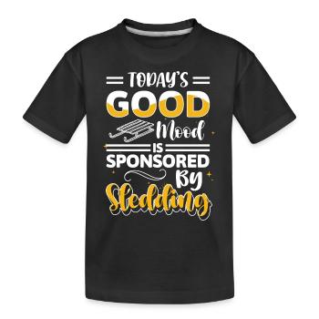 Winter Tobogganing Sledder Slides - Kids' Premium Organic T-Shirt - black - Front