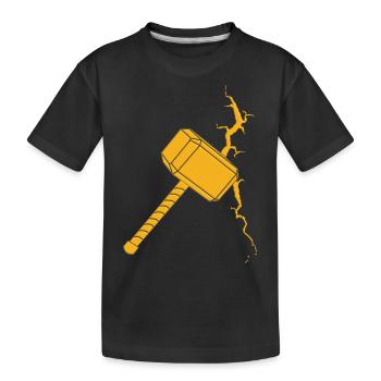 Thor hammer - Kids' Premium Organic T-Shirt - black - Front