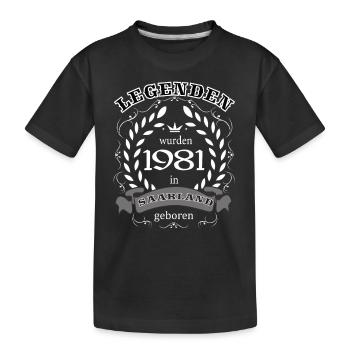 Les légendes sont nées en Sarre en 1981 - T-shirt bio Premium Enfant - noir - Devant