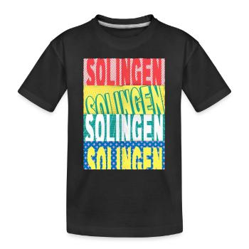 Solingen Germany City Font Skyline - Kids' Premium Organic T-Shirt - black - Front