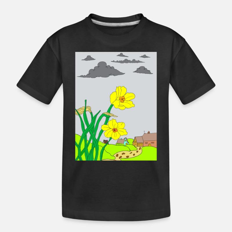 Tableau de fleurs - T-shirt bio Premium Enfant - noir
