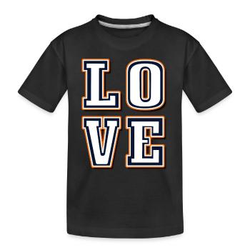 Love, Liebe, Amore in Weiß -Valentinstag, Mutertg - Kinder Premium Bio T-Shirt - Schwarz - Vorne