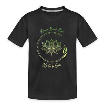 Lotusblume Karma Beach lindgrün - Kinder Premium Bio T-Shirt - Schwarz - Vorne